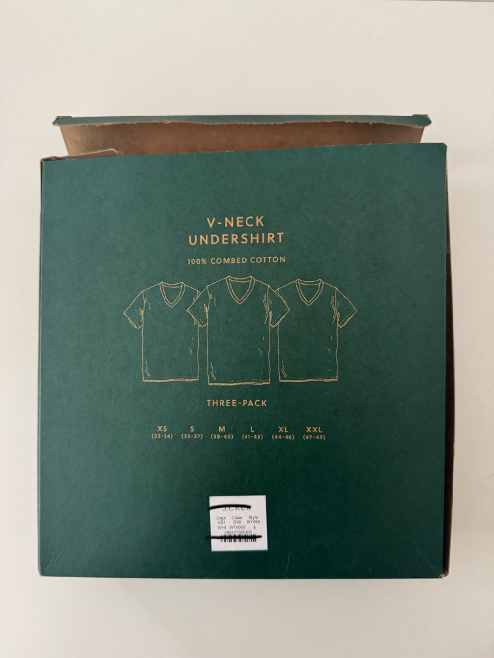 J.Crew V-Neck Undershirts 3 Pack in White Size Small - Picture 2 of 2